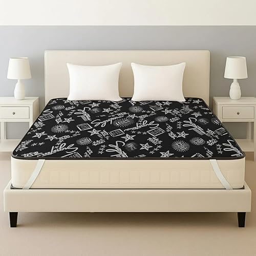 Image of PVC Waterproof Mattress Protector | 100% Waterproof Fitted Bed Cover | Soft, Breathable & Hypoallergenic | Protects Against Spills, Sweat, Dust & Stains | (Signature Black, 72 inchx72 inch)