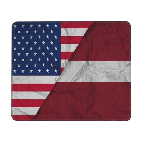 Tapis De Souris Drapeau Letton Américain Plissé Mousepad Imperméable sous-Main Glissement Facile Mouse Pad pour Jeu Gaming Bureau XL