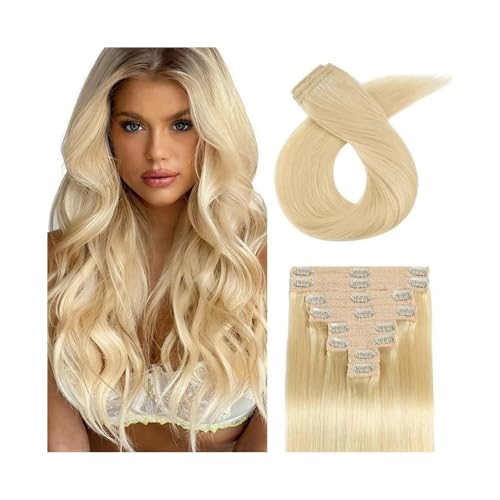Extensiones de clip de pelo humano real rubio #613 para un alisado perfecto