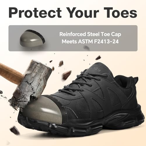 Image of Steel Toe Shoes for Men & Women Work Shoes Women Safety Toe Sneakers Unisex