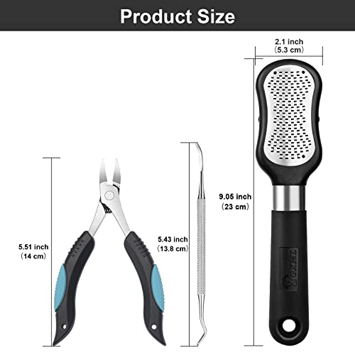 Cgbe Foot Rasp Callus Remover For Feet, Ingrown Toenail Clippers For Thick Nail, Nail Lifter, Dual Sided Foot File Professional Pedicure Tools Premium Foot Scrubber (4 Packs) #TOP6