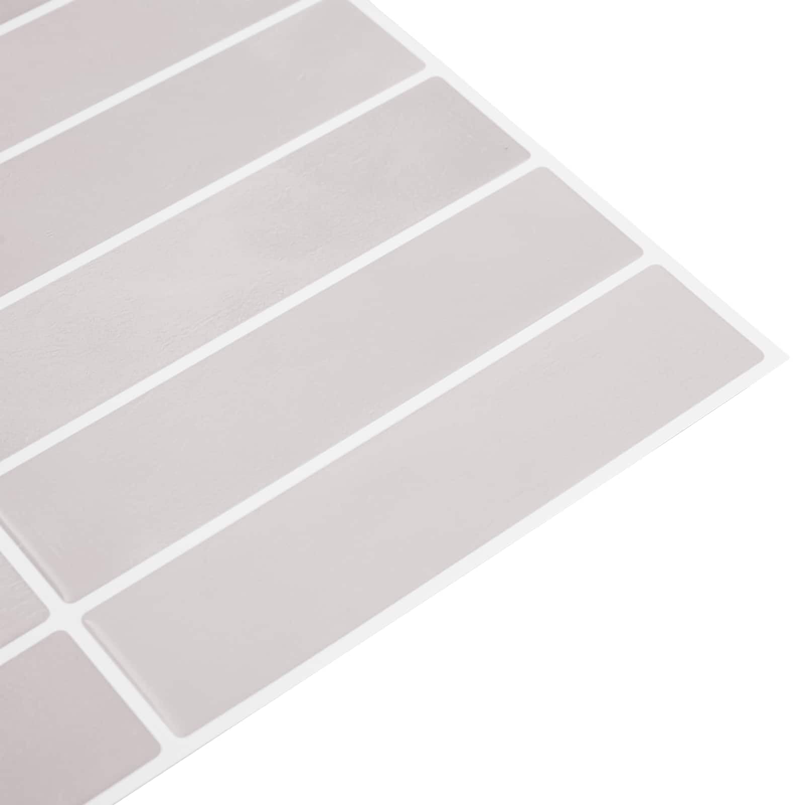 Azulejos rectangulares de 20 unidades, color beige, 29 x 23 x 0,08 cm, autoadhesivos, de poliuretano, con acabado brillante para cocina y baño, despegables y cortantes para facilitar