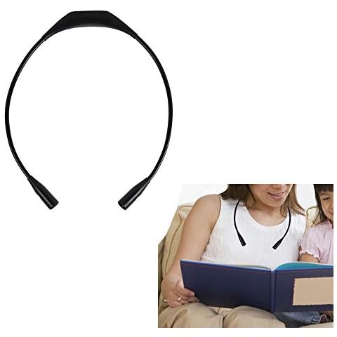 TINYOUTH Black Neck Lamp for Reading, 4 LED Beads 1000mAh USB Rechargeable Stepless Dimming Hug Reading Light with 3 Light Modes, Hands Free Book Light for Knitting Repairing Sewing Craftwork Cover