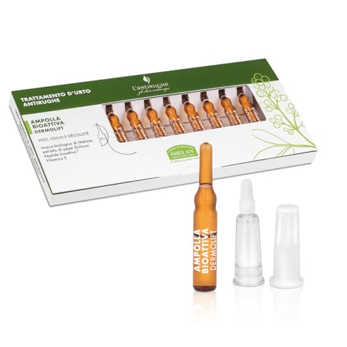Helan Elisir Antitempo - Serum Facial Antiarrugas Contorno de Ojos, Cuidado de la Piel con 8 Ampollas Hidratantes Antiedad Cuello y Escote, con Vitamina E para un Efecto Elástico de la Piel 2 ml