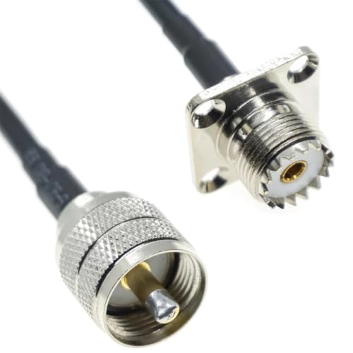 Cable coaxial RG58 de 5 metros y 50 ohm con conectores macho y hembra en ángulo recto 6