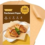 400Pcs Unbleached 12x16 Inch Silicone Coated Parchment Paper Sheets, Pre-Cut Non-Stick Baking Paper for Oven, Air Fryer, Grilling, Cooking, Fit Half Sheet Baking Pans