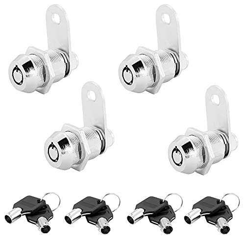 Lpraer - 4 cierres de seguridad para buzón, 22 mm de diámetro, cerradura de cilindro con llaves, para cajones y armarios de oficina Cover