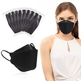 60 PCS KF94 Mask, 3D Fish Type Individually Wrapped KF94 Mask Black, 4 Layer Safety Breathable Comfo