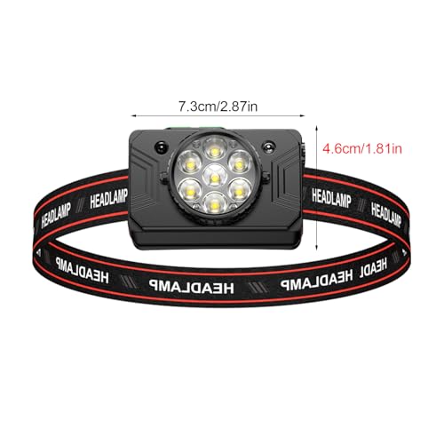 Derwrtup Linterna Frontal LED Recargable - Linterna Impermeable para Equipo de Iluminación | Luz Frontal | para Usar en Camping, Aire Libre, Senderismo, Correr, Ciclismo, y Caminata Nocturna - imagen 6