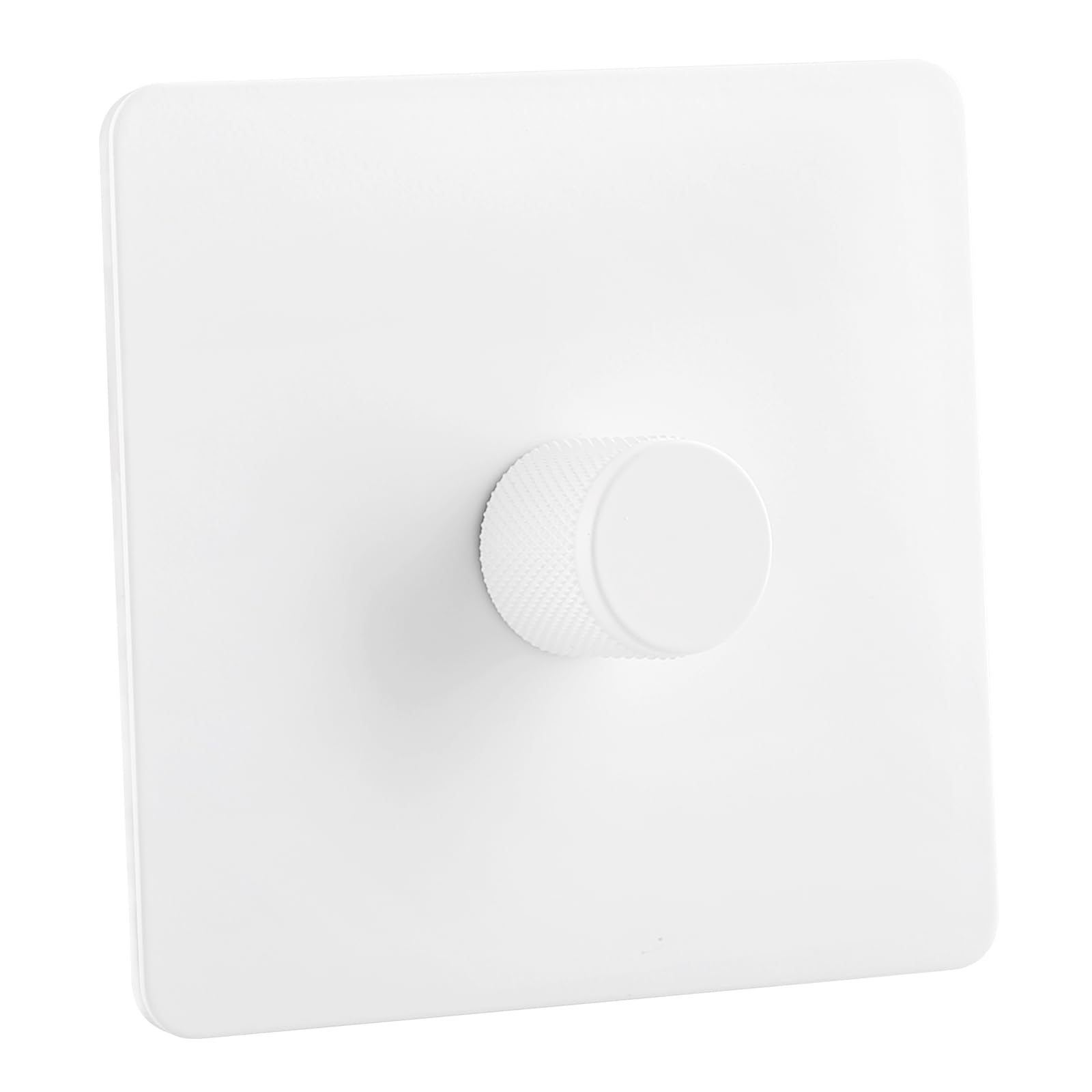 Square Edge Straight Knurled Switches and Sockets Stainless Steel White（Single Light Dimmer）