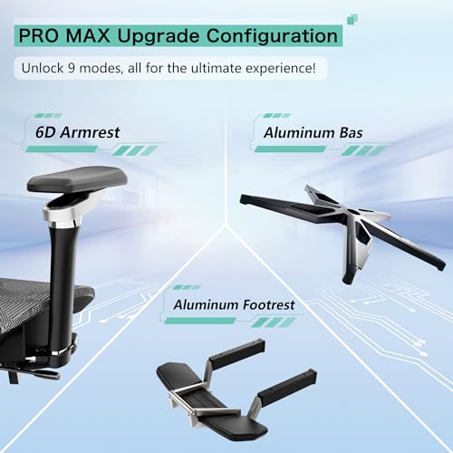 JWX Cyberchair Pro Max com suporte lombar, cadeira ergonômica para jogos com ajuste de profundidade