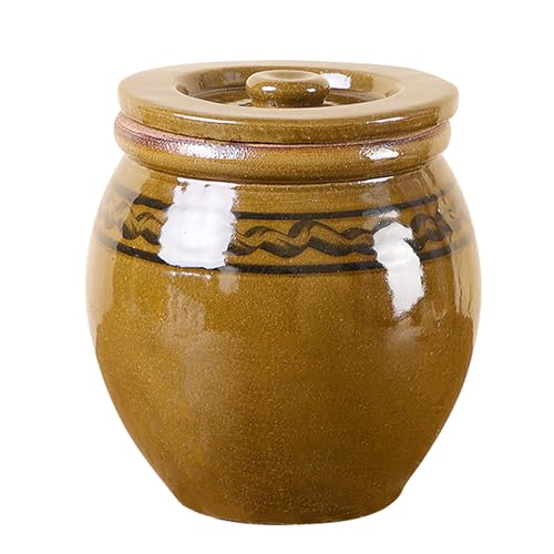 Cilindro de arroz de cerámica chino con tapa y cubo de almacenamiento hermético de gran capacidad