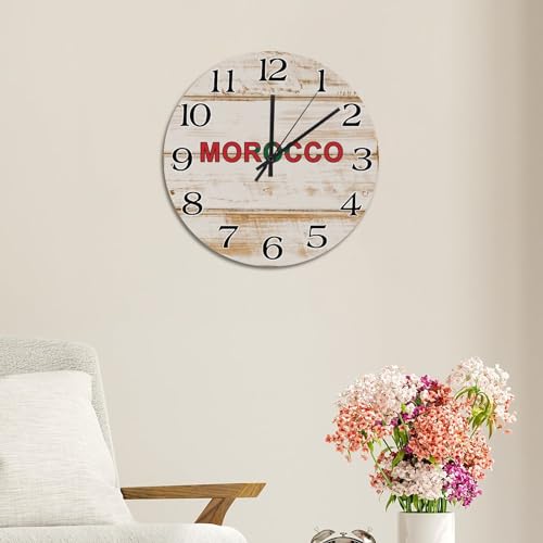 Horloge murale Maroc bois rustique 30cm salon chambre