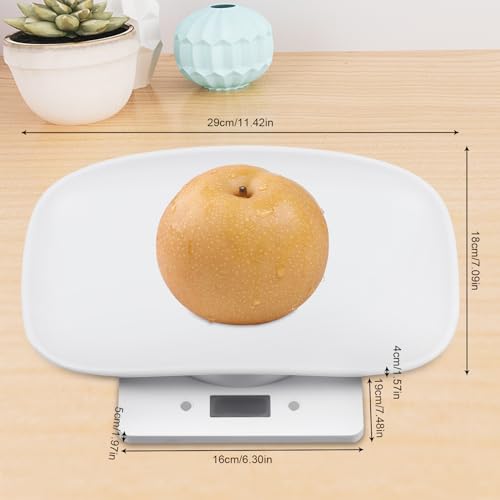 Bilancia digitale per alimenti - Vassoio di pesatura da cucina con display LCD, funzione tara, 4 unità di misura, intervallo di pesatura 0,0022-22,05 libbre, ideale per frutta e piccoli animali