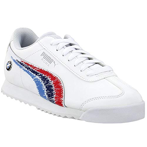 PUMA PUMA Unisex-Child BMW M Motorsport Roma Sneaker, White White, 6 M US Big Kid