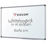 VISCOM Whiteboard magnetisch - 60 x 90 cm - Magnettafel in 11 Größen - Magnetwand, kratzfest & beschreibbar - mit Aluminium-Rahmen - für Hoch- und Querformat