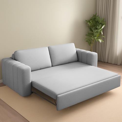 Image of Cisco 3 Seater Sofa Cum Bed for Home & Living Room (Grey) | Modern Premium Fabric Sofa | Foldable Convertible Sofa Bed | Furniture for Home, Office, Guest Room & Bedroom Interiors