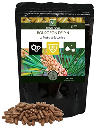 Bourgeon de Pin / NAKURU Power / Fabriqué en France / 'Le Maître de la Lumière !' (500 Gélules de 275mg / Poids Net: 137,5g)