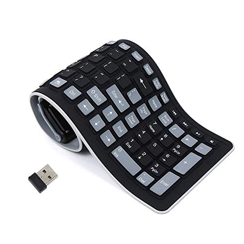 FEGER Clavier Bluetooth Ultra-Mince, Pliable, étanche et Anti-poussière en Silicone Souple, 107...