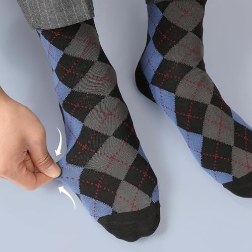 Image of BAMBOO COOL Men's Crew Socks Bamboo Viscose Breathable Rib Dress Socks For Men, Casual Lightweight Comfort 6 Pack