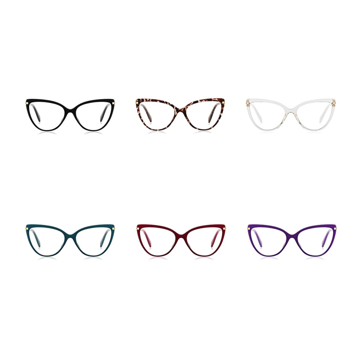 Blue Light Blocking Glasses Women Fashion Eyeglasses Cat Eye Glasses Frame TR90 Eyewear Half Metal