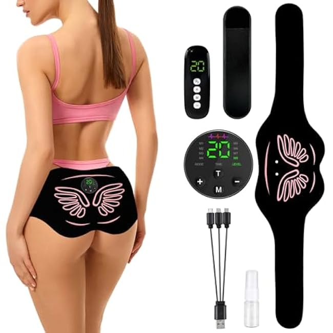 Hip Trainer, Butt Lifting Machine Glute Muscle Stimulator, 8 Modes & 20-Level Intensity Muscle Toner Stimulator, EMS Muscle Stimulator Booty Trainer for Women Men Home Fitness