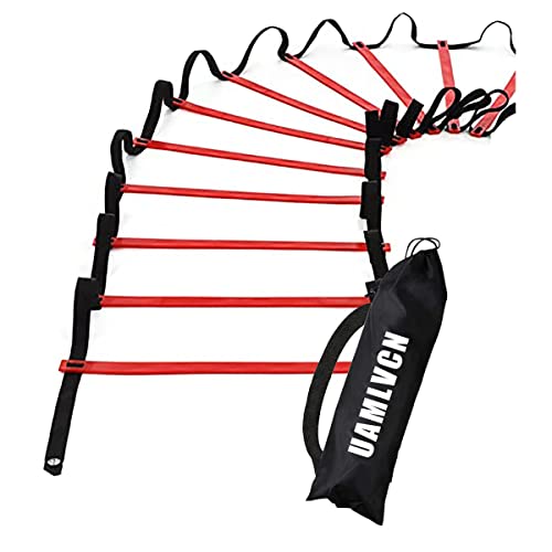 Uamlvcn Sport Agility Ladder Soccer Training With Equipment Bag Fitness Or Speed Agility Training For Training Football Soccer Basketball Athletes And Teens Or Kids (Red 7M) #TOP5