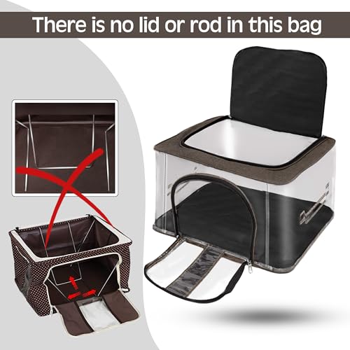 Image of Storite 2 Pack Nylon 33 L PVC Transparent Moisture Proof Storage box for Clothes Closet Wardrobe Organizer for Clothes Saree Bags with Carry Handle (Brown, 44L x 31W x 24H cm)