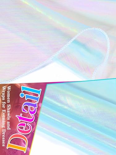 EASEDAILY Women's Shawls and Wraps for Evening Dresses Sparkle Sheer Wedding Scarf Bridal Stole Cape for Birdesmaid and Birde4