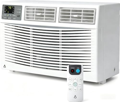 8000 BTU Window Air Conditioner Window AC Unit 115V Cools Up to 350 Sq.Ft Energy Saving with Remote & App Control & Timer Perfect for Small Bedroom or Living Room Easy Install Kit