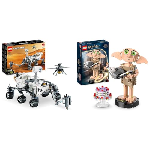 LEGO 42158 Technic NASA Mars-Rover Perserverance Weltraum Spielzeug Set & 76421 Harry Potter Dobby der Hauself Set, bewegliche ikonische Figur, Spielzeug