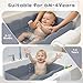 Collapsible Baby Bathtub for Shower,Reinforced Structure Infant Foldable Bath Tub with Non-Slip Base,Portable Space-Saving Kids Bath Tub for 6M to 4Years,Suitable for Outdoor, Travel Use(Grey)