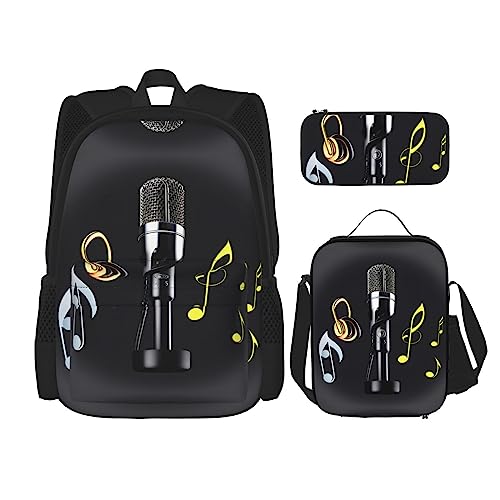 Sac à dos bookbag guitare avec pochette à crayon et sac repas