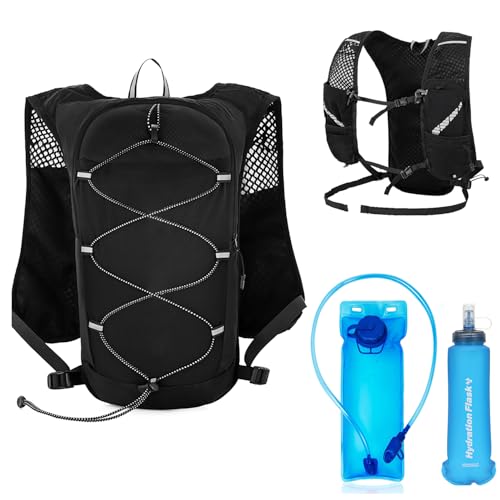 Sac hydratation running réfléchissant avec gilet trail réglable homme femme