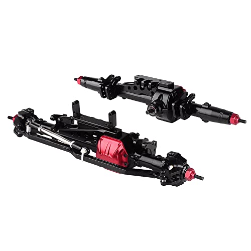 INJORA Complete Metal RC Car Front Rear Axle for 1:10 RC Rock Crawler Axial Wraith...