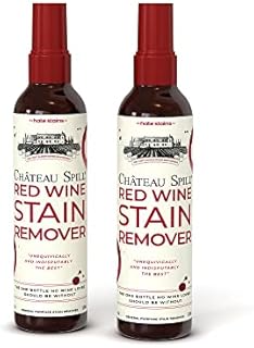 CHATEAU SPILL Red Wine Stain Remover for Clothes – 4oz 2 Pack Safe Stain Remover Spray for Stubborn Stains - Cleaner Wipes Away New and Set on Tablecloth, Garment, Carpet, Upholstery and Laundry