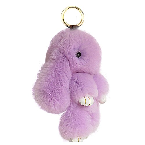 CHUANGLI Keychain Fluffy Faux Fur Keychain Handbag Pom Pom Keyring Pendant for Women Girls