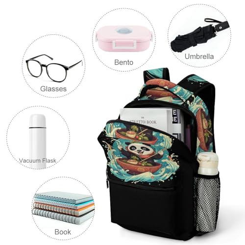 Kawaii Panda Eating Japanese Ramen Backpack Travel Laptop Backpack Carry on Backpack Work Business Backpack for Adult4