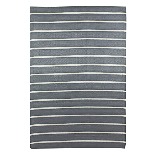 Werner Voss GmbH Outdoor Teppich Streifen Grau Weiß 120x180cm Polypropylen Terrasse Garten Cover