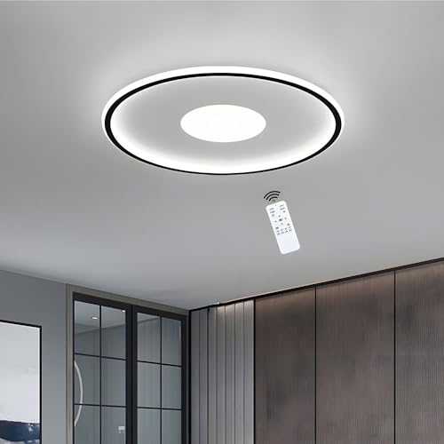 DINGLILIGHTING 48W Flush Mount Dimmable Led Living Room Ceiling Light,Round Black Led Ceiling Light, Round Kitchen Ceiling Light With Remote Control For Living Room/Dining Room/Bedroom/,3000-6000K - View #11