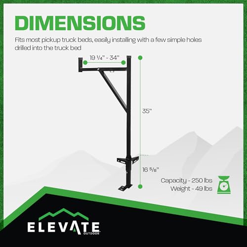 Elevate Outdoor TLR Pickup Truck Ladder Rack with Removable Support Arms - 250 lb Cap
