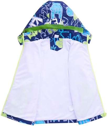 Aiwujiwu Girls Boys Rain Jacket Kids Lightweight Raincoats Windbreaker Outdoor Water-Resistant Hooded Jacket for Children — view 2