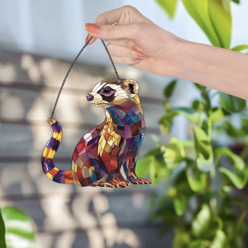 Image of Ferret Hanging Ornament Gift for Ferret Lover Christmas Wall Decor