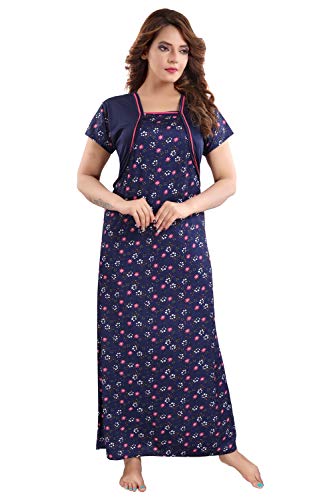 Image of Fabme Women's Satin Floor Length Night Dress Nighty