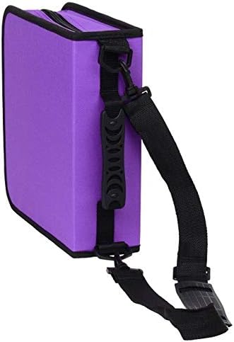 Blue Donuts CD Case for Car, 288 Capacity, Hard Case and Lightweight, Purple