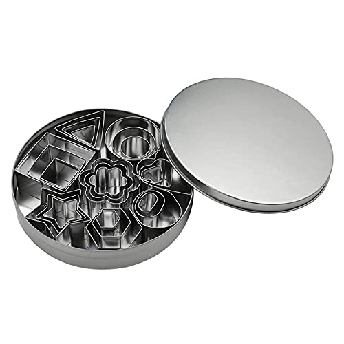 Hsthe Sea 24 PCS Mini Cookie Cutter Set, Stainless Steel Biscuit Cookies Cutters Molds,Geometric Shapes Cutters