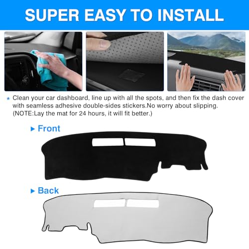 Image of Autorder Dashboard Cover Mat for 1989-1994 Ford Ranger / 1991-1994 Mazda Navajo & Ford Explorer / 1989 1990 Ford Bronco II Accessories Dash Cover Upgrade Velvet Dash Mat Sunshade Glare UV Rays Protector
