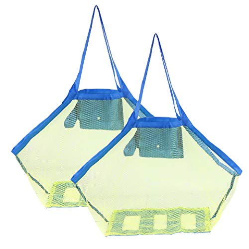 HONGXIN-SHOP Bolsa de Almacenamiento de Juguetes de Playa Grande Plegable Bolsa de Malla de Almacenaje Portátil Niños Organizador de Juguete Piscina Al Aire Libre 2 Piezas