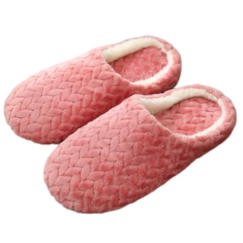 Generisch Zapatillas de interior casuales Flor Par de zapatillas de nieve Slip-on Zapatos de mujer Casa, rojo, 44 EU