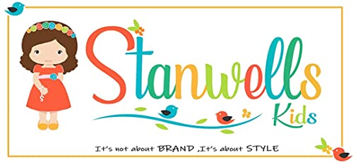 Image of Stanwells Kids Dress for Girls Heart Embroidery Pattern Knee Length Traditional Applique Kerala Ethnic Cotton Frock for Baby Girls Zipper Cap Sleeve Birthday Dress for Girls